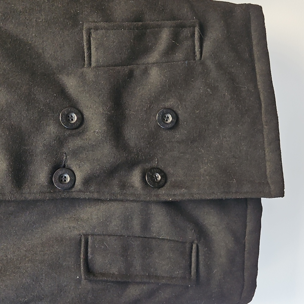 NWT Izod Black Boys Double Breasted Pea Coat Sz 8 - Picture 7 of 11